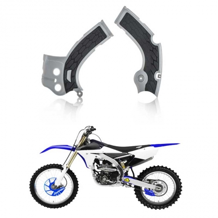 Acerbis X Grip Frame Guards Yamaha YZ250F YZ450F YZ450FX Silver Black