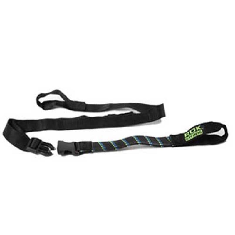 Adjustable Pack Strap/Stretch Strap - Black with Blue / Green